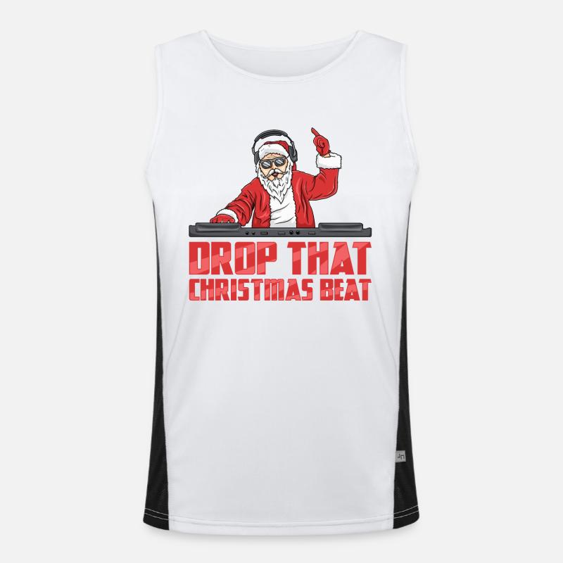 DJ Santa Funktionelles Kontrast-Tank Top für Männer 
