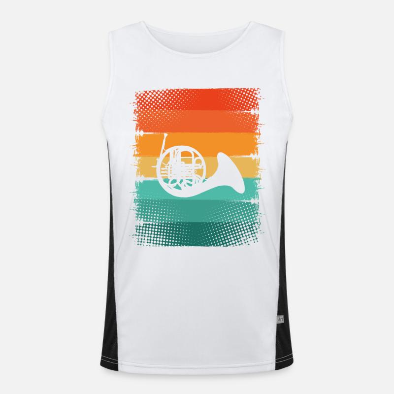 Bugle - Men's Functional Contrast Tank Top  - white/black