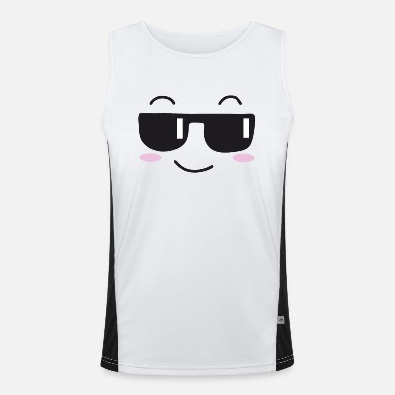 Sonnenbrille lachen Gesicht Funktionelles Kontrast-Tank Top für Männer 