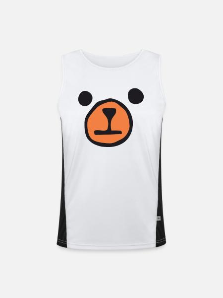 Bear Face - Bear - Men's Functional Contrast Tank Top - white/black