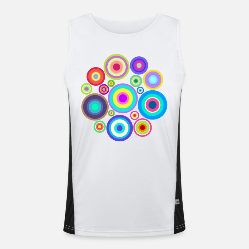Painting Drawing Creative Abstract Art Patterns - Men's Functional Contrast Tank Top  - white/black