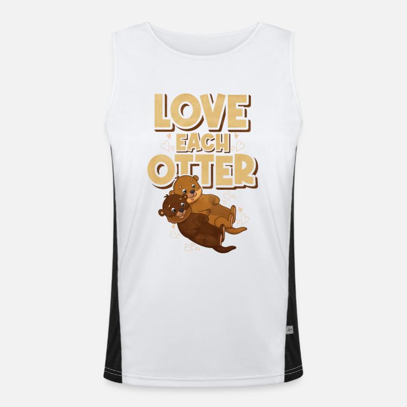 gift idea - love each otter Men's Functional Contrast Tank Top