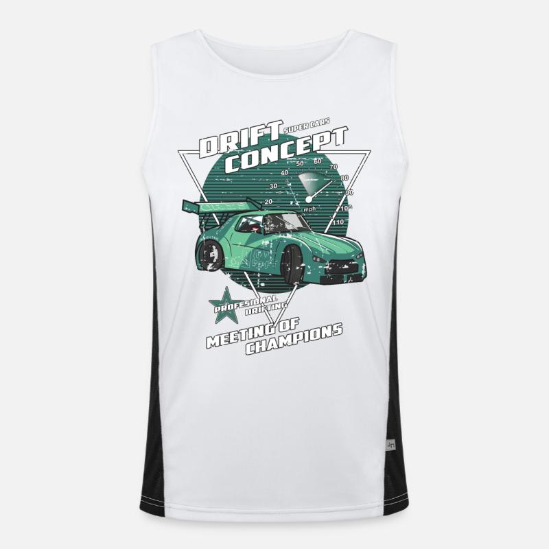 Drift Auto Funktionelles Kontrast-Tank Top für Männer 