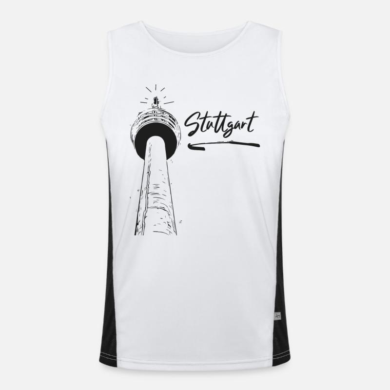 Stuttgart - Stuttgart TV Tower Men's Functional Contrast Tank Top 