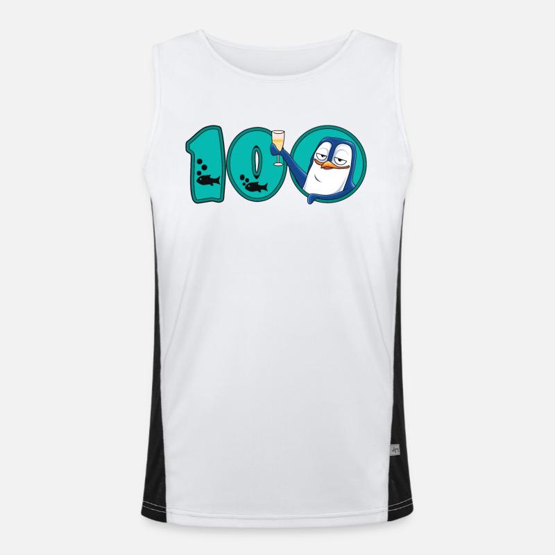 100th Birthday Anniversary Penguin Men's Functional Contrast Tank Top 