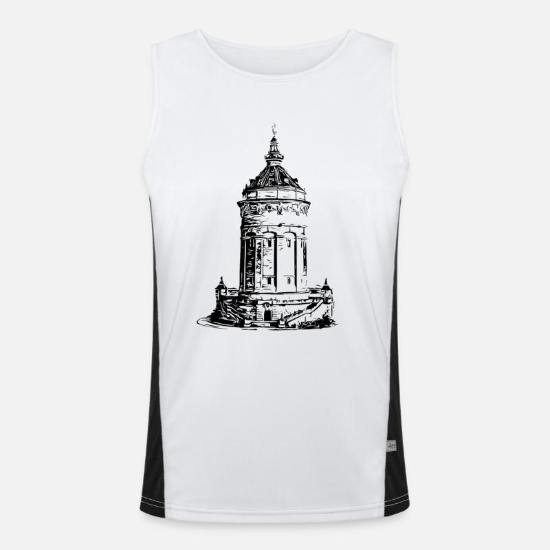 Mannheimer Wasserturm Mannheim Funktionelles Kontrast-Tank Top für Männer 
