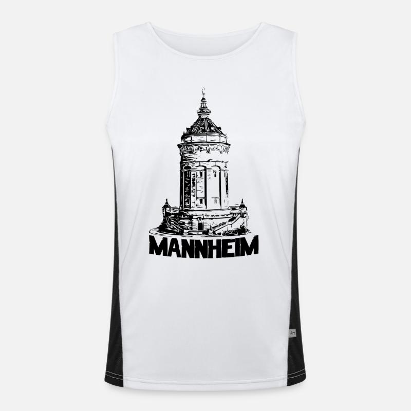 Mannheimer Wasserturm Mannheim schwarz Funktionelles Kontrast-Tank Top für Männer 