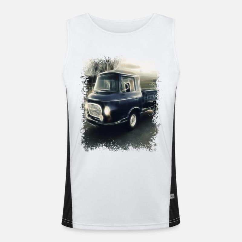 Barkas Flatbed GDR Transporter | Millésime Débardeur respirant contrasté Homme 