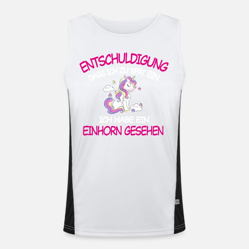 Entschuldigung ich habe Einhorn gesehen Funktionelles Kontrast-Tank Top für Männer 
