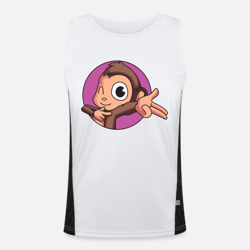 Scimmia sfacciata Canotta sportiva da uomo in contrasto cromatico 