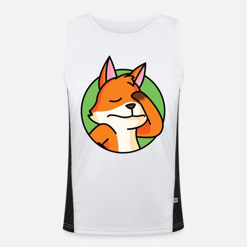 Facepalm Fuchs Funktionelles Kontrast-Tank Top für Männer 
