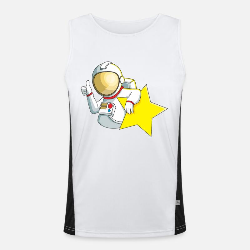 Astronauten Stern Funktionelles Kontrast-Tank Top für Männer 