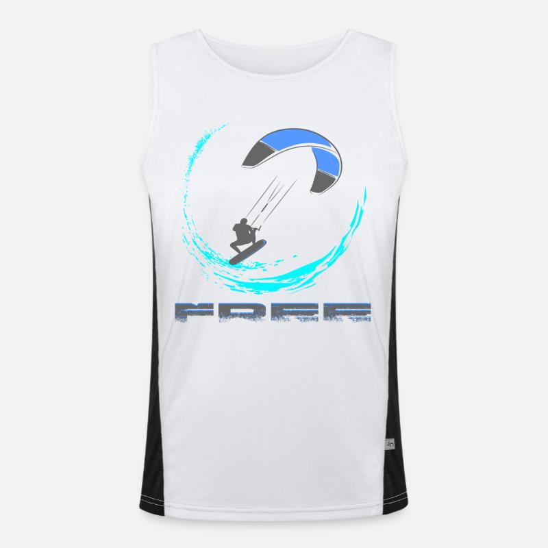 Kitesurfing - Men's Functional Contrast Tank Top  - white/black