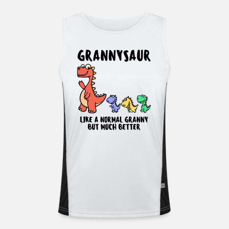 Oma Großmutter Dinosaurier Lustig Statement Funktionelles Kontrast-Tank Top für Männer 