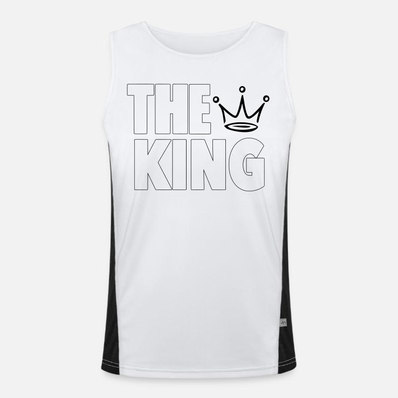 The King – Bold Crown Statement Design Funktionelles Kontrast-Tank Top für Männer 