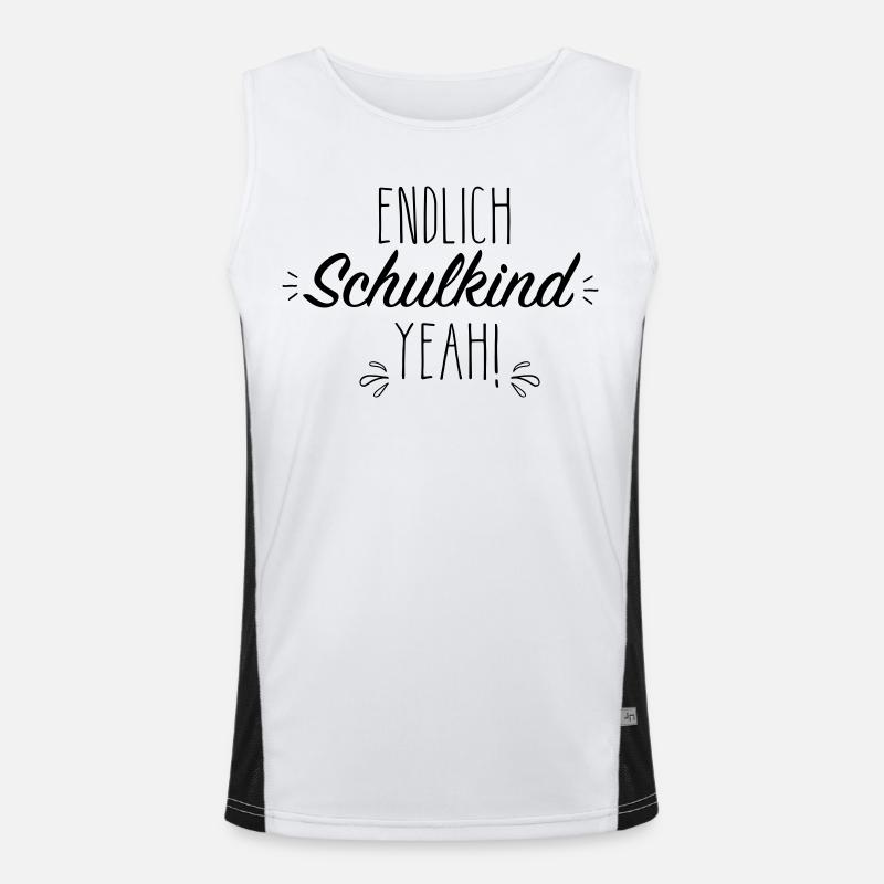 Endlich Schulkind yeah Funktionelles Kontrast-Tank Top für Männer 