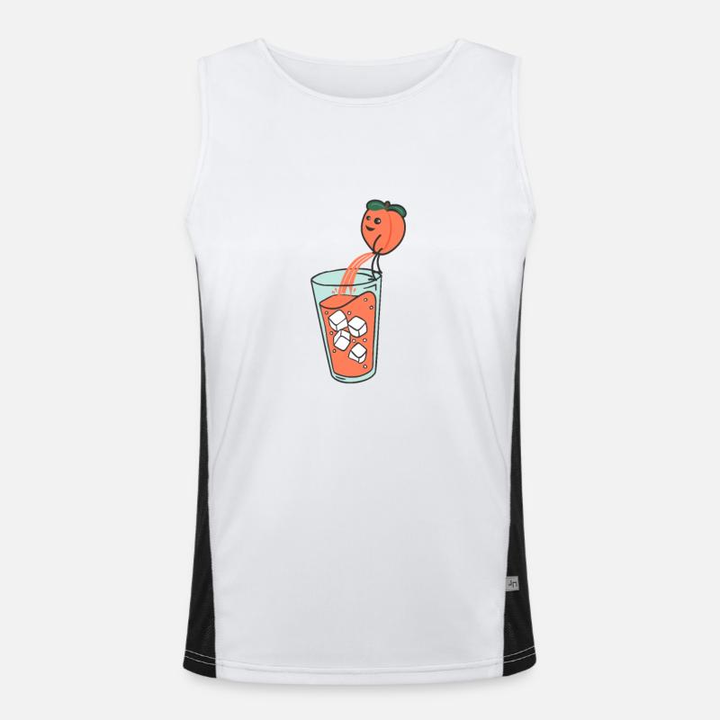 Pee lemonade in glass Men's Functional Contrast Tank Top 