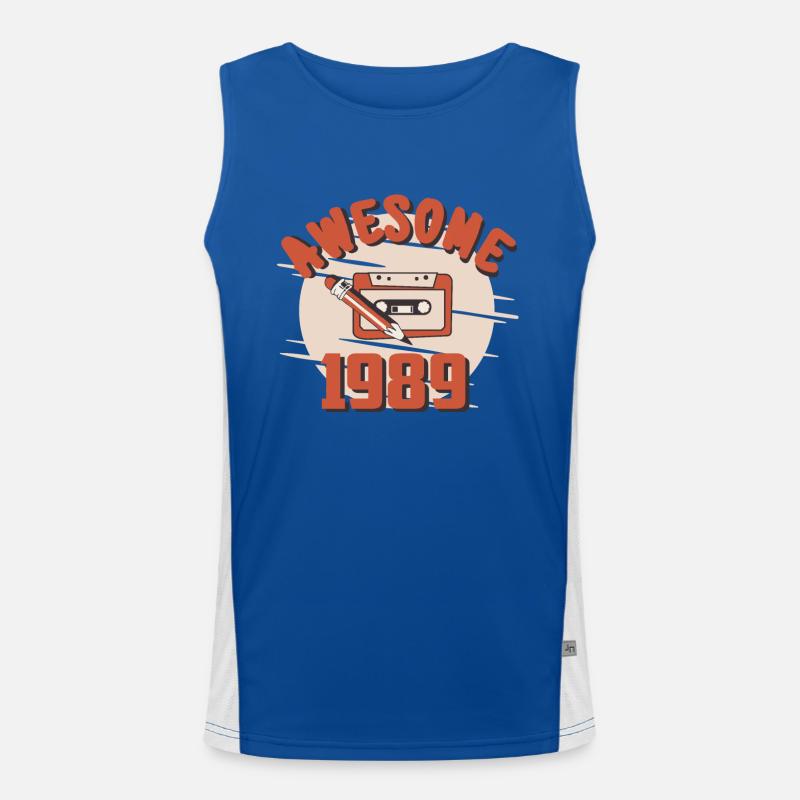 Cool 1989 Retro Tabe Men's Functional Contrast Tank Top 