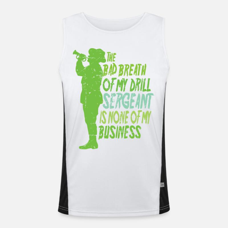 Drill Sergeant - Men's Functional Contrast Tank Top - white/black