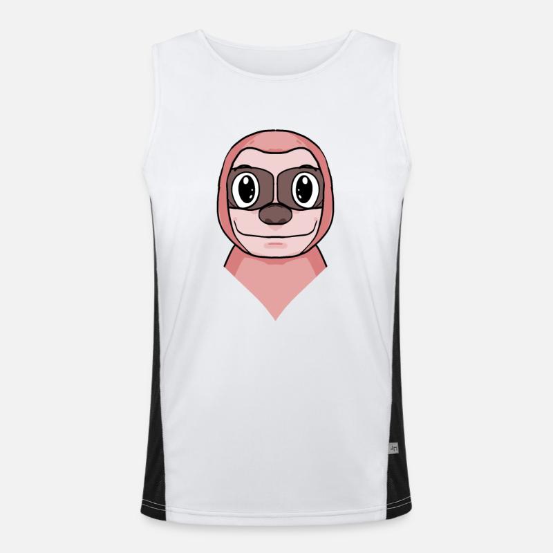 Sloth - Men's Functional Contrast Tank Top - white/black