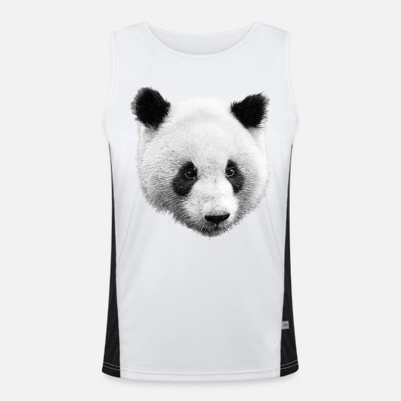 Panda Schwarz Weiß Funktionelles Kontrast-Tank Top für Männer 