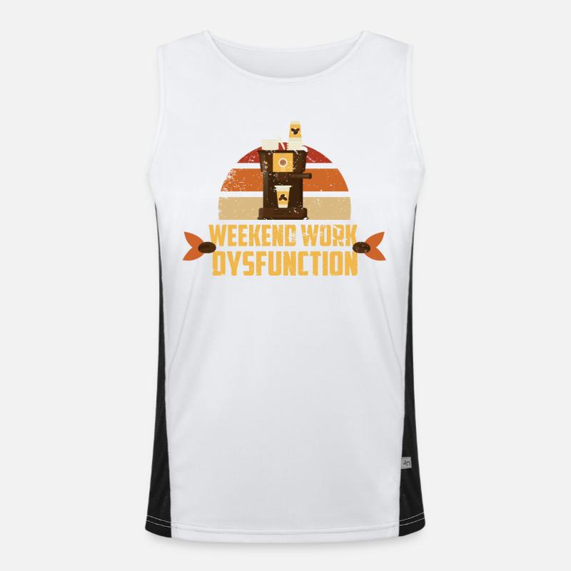 Weekend work ! Dysfunction - Men's Functional Contrast Tank Top - white/black