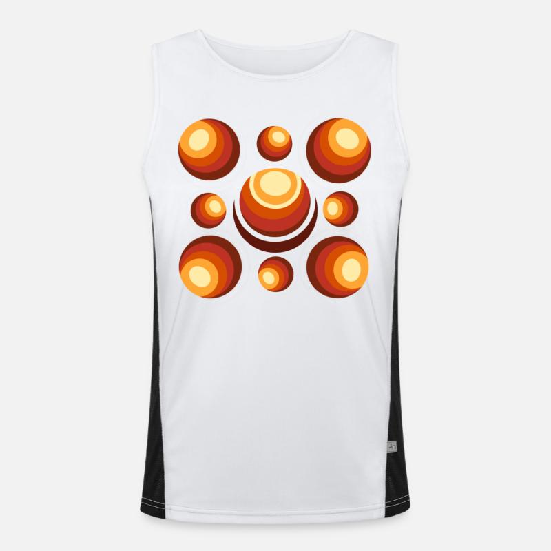 Retro Ball Pattern Mid-Century - Men's Functional Contrast Tank Top - white/black