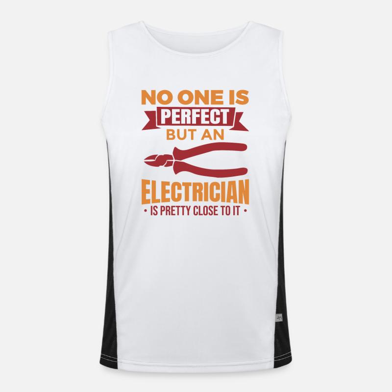 Funny electrician joke Men's Functional Contrast Tank Top 