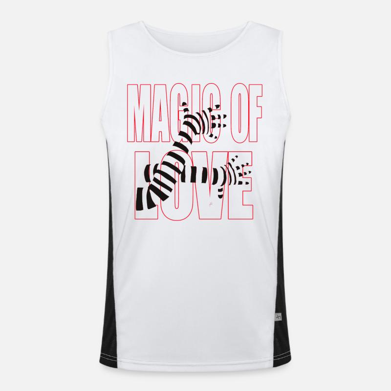 Magic of Love – Bold Romantic Statement Design Funktionelles Kontrast-Tank Top für Männer