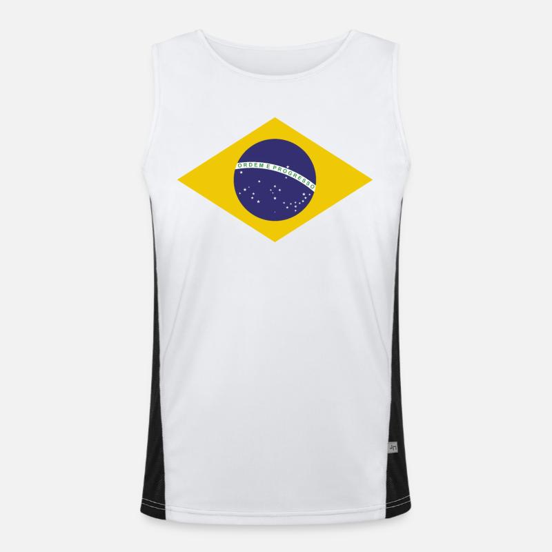 Brasilia Flag Men's Functional Contrast Tank Top 