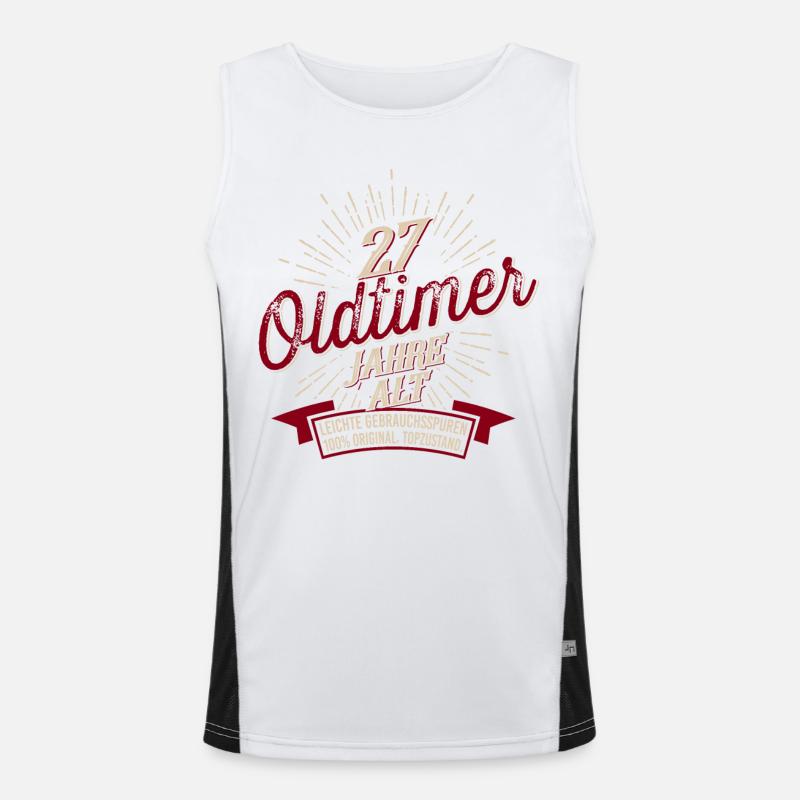 27. Geburtstag Oldtimer Funktionelles Kontrast-Tank Top für Männer 