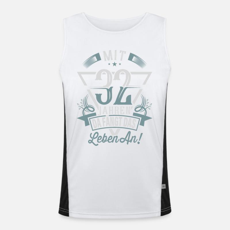 32. Geburtstag Da Fängt Das Leben An Funktionelles Kontrast-Tank Top für Männer 