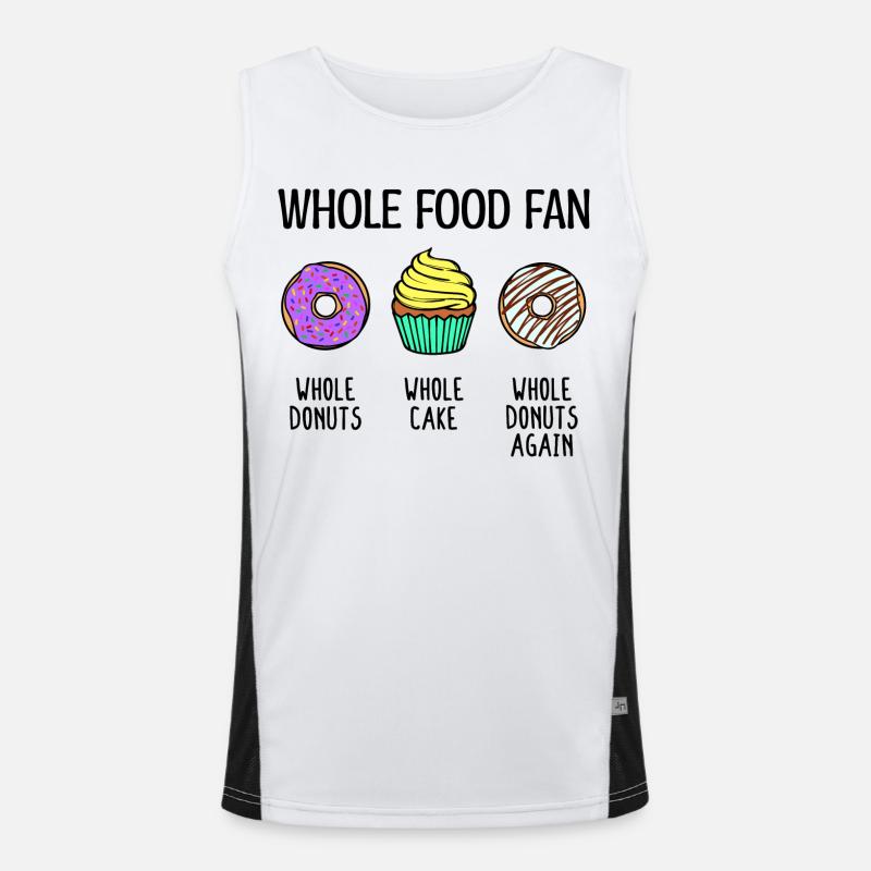 Naschen Donut Cupcake Statement Süßigkeiten Lecker Funktionelles Kontrast-Tank Top für Männer 
