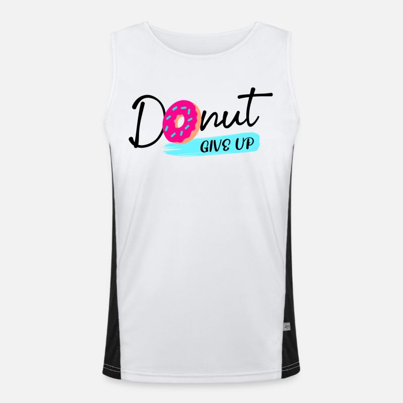 Donut Süßigkeiten Statement Naschen Lecker Funktionelles Kontrast-Tank Top für Männer 