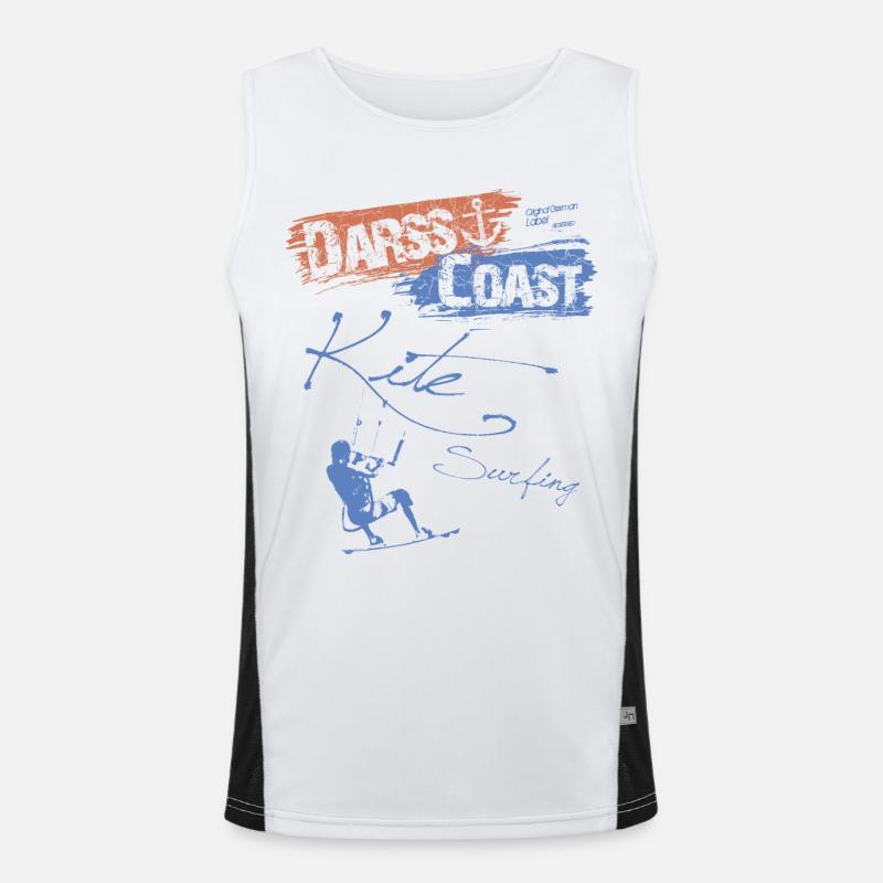 DarssCoast - Kite Surfing Funktionelles Kontrast-Tank Top für Männer 