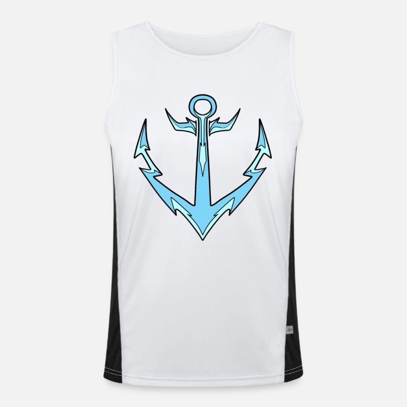 Anchor light blue Men's Functional Contrast Tank Top 