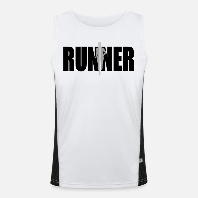 Runner - Men's Functional Contrast Tank Top  - white/black