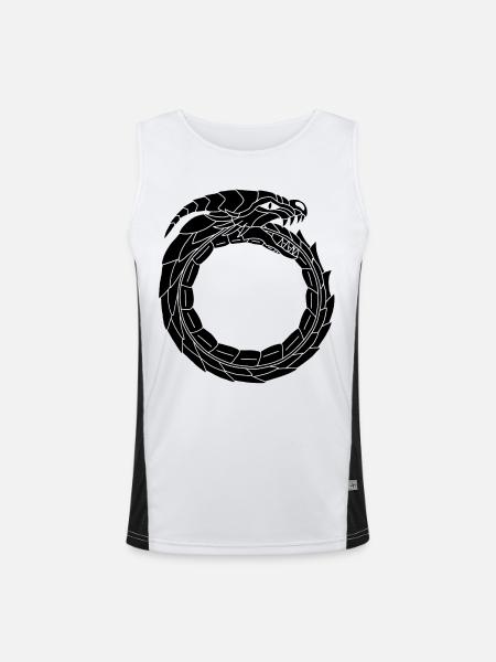 Devouring Black Dragon - Men's Functional Contrast Tank Top - white/black