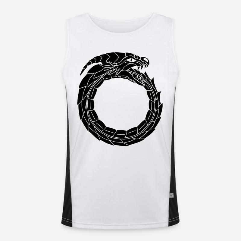 Verschlingender Schwarzer Drache Funktionelles Kontrast-Tank Top für Männer 