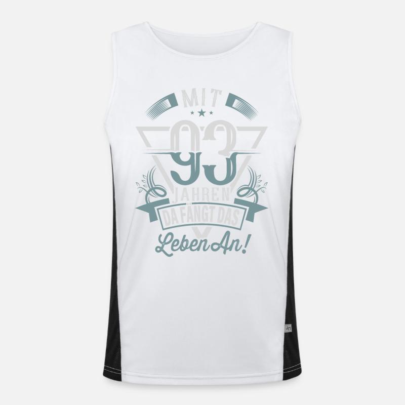 93. Geburtstag Da Fängt Das Leben An Funktionelles Kontrast-Tank Top für Männer 
