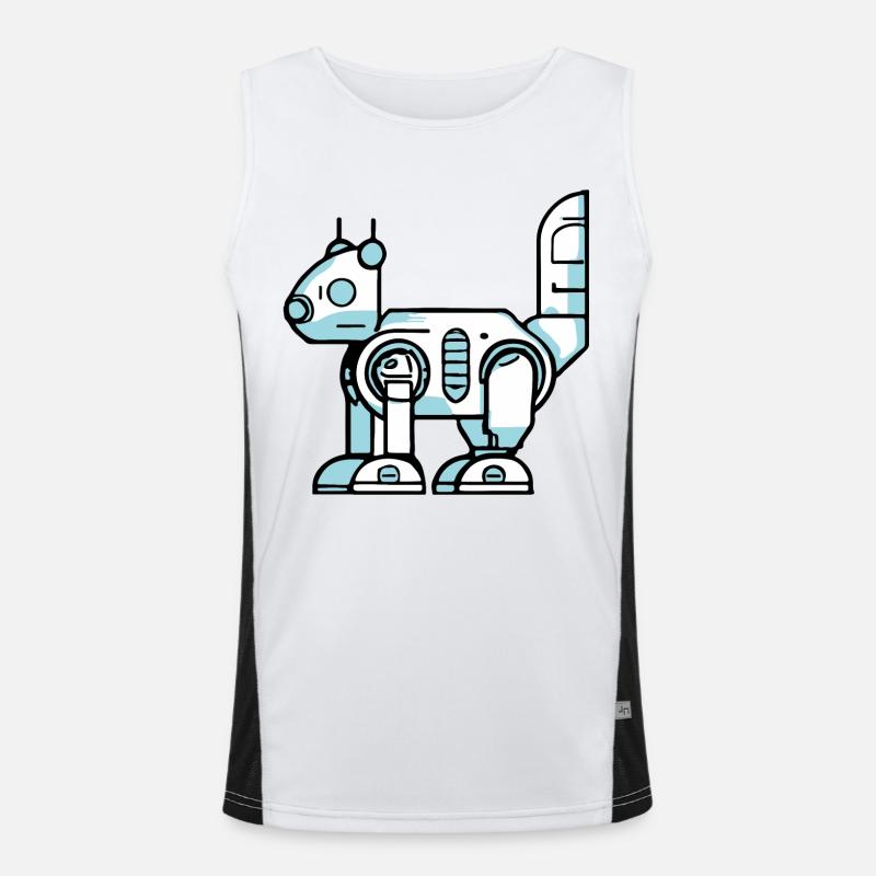 Cyber Roboter Eichhörnchen Funktionelles Kontrast-Tank Top für Männer 