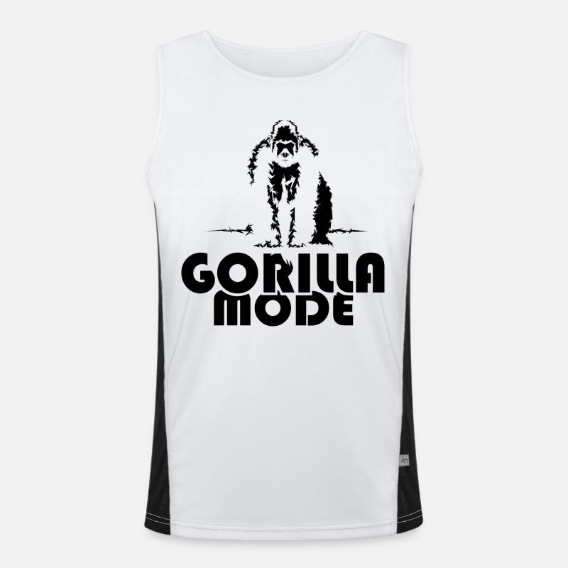 Gorilla Mode Affe Monkey Symbol Illustration Funktionelles Kontrast-Tank Top für Männer 