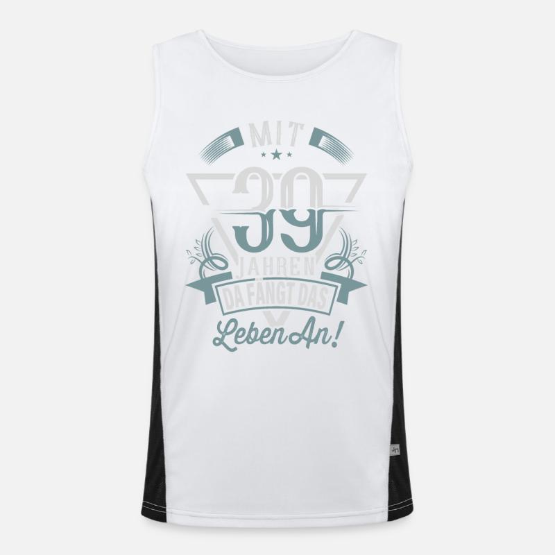 39. Geburtstag Da Fängt Das Leben An Funktionelles Kontrast-Tank Top für Männer 