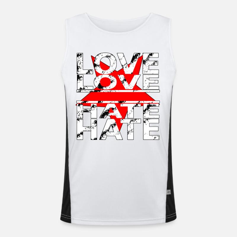love love hate hate Funktionelles Kontrast-Tank Top für Männer 