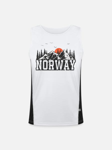 Norway - Men's Functional Contrast Tank Top  - white/black