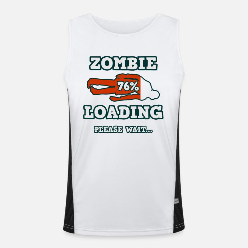 Loading Zombie - Please wait... - Men's Functional Contrast Tank Top  - white/black