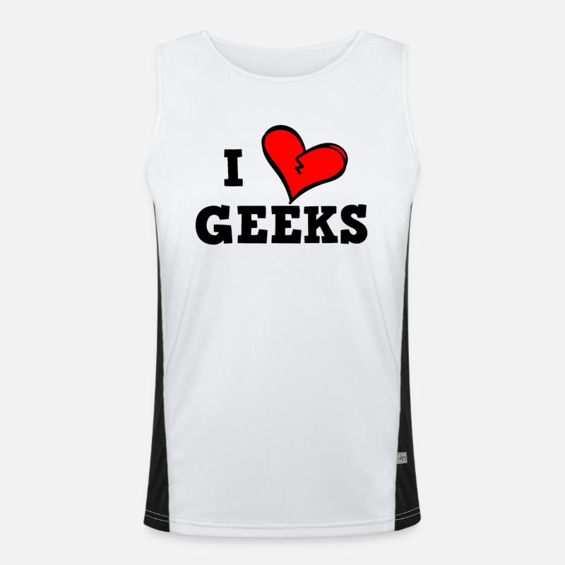Ich liebe Geeks Funktionelles Kontrast-Tank Top für Männer 