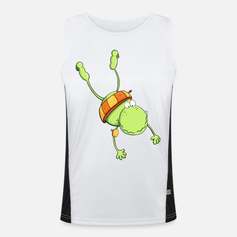 Bathing frog with water wings I Summer Men's Functional Contrast Tank Top 