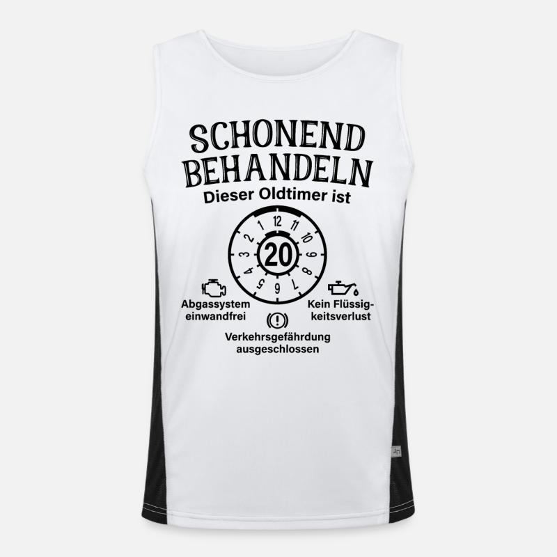 20. Geburtstag Schonend Behandeln Oldtimer Ist 20 Funktionelles Kontrast-Tank Top für Männer 