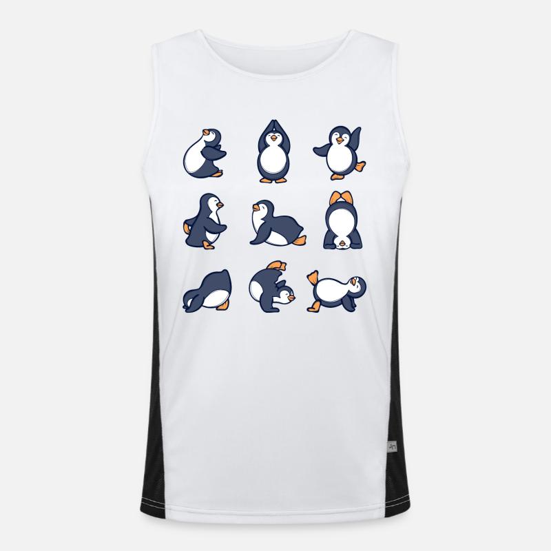 Oiseaux Piguin Pôle Sud Danse Animal Oiseau marin Débardeur respirant contrasté Homme 